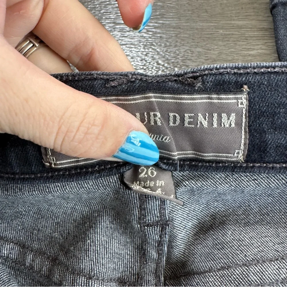J. Crew Point Sur Denim Jeans Black Button Fly Bootcut Square Pockets 26